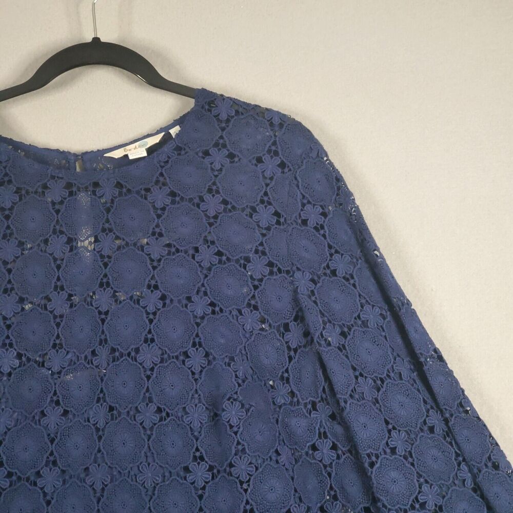 Boden Women Lace Long Sleeve Scallop Top w/ Camisole Blue Size US 18